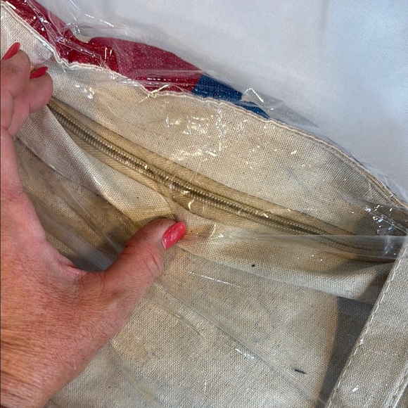 English Bulldog American Flag Carry All Bag with straps, canvas, NWT, 18”x18” - Picture 7 of 7